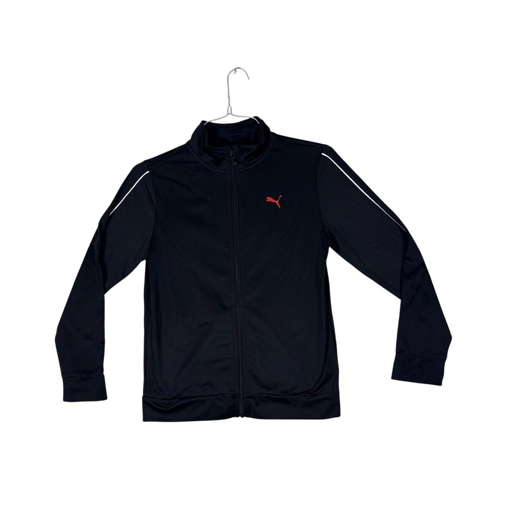 Puma Boys Track Jacket Black Full Zip 48 Graphic Logo P8F25-19319 Large 14-16